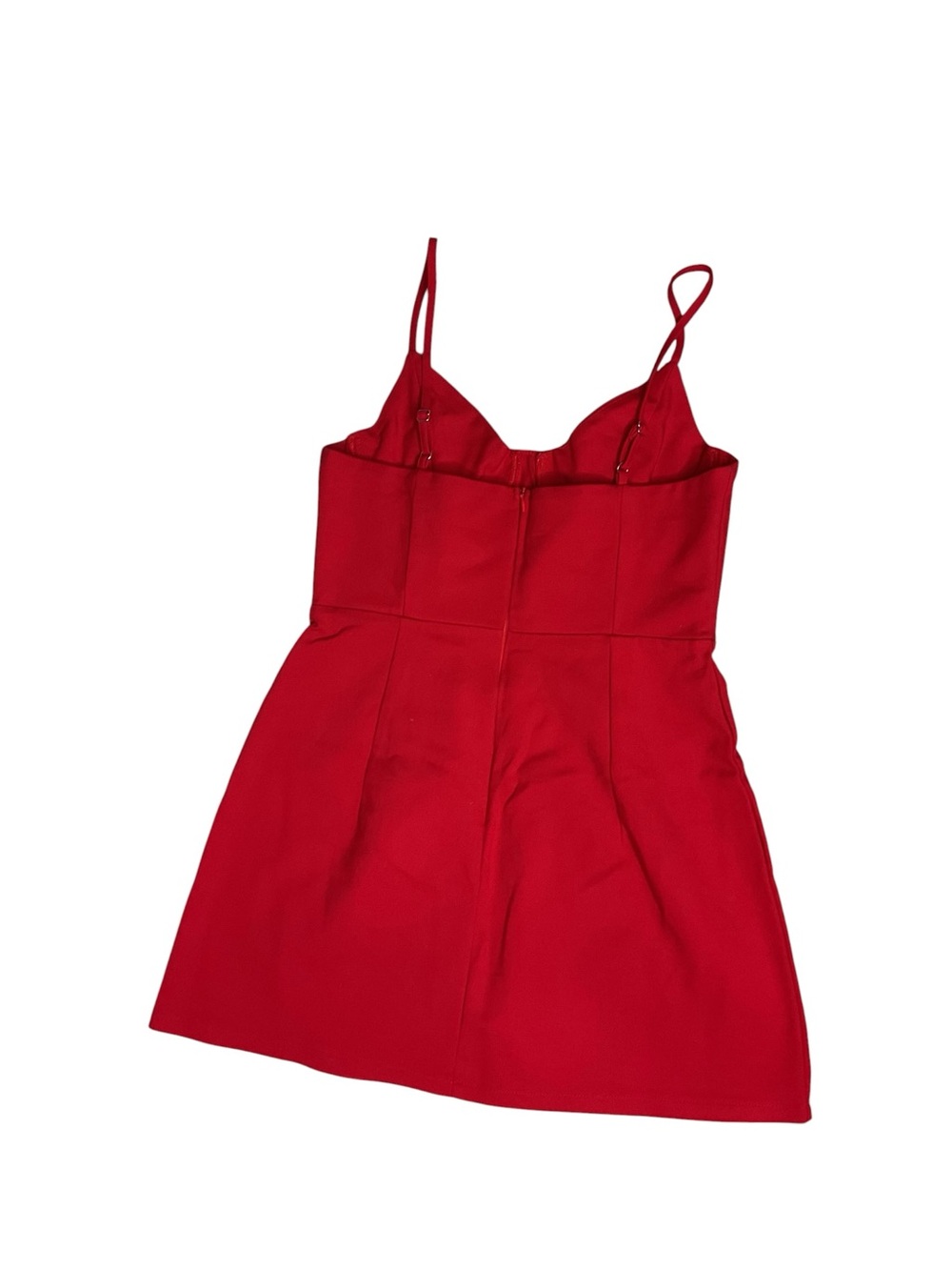 Polly Red Fit & Flare Mini Dress Size 14 Bustier Party Dress - Picture 4 of 7